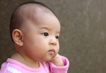 asian cute baby girl  face