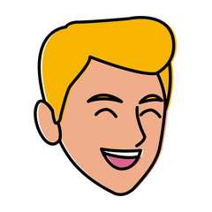 Man face smiling cartoon icon vector illustration graphic design