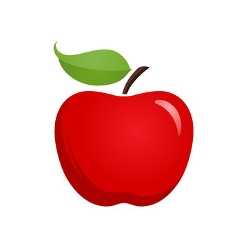 Apple icon isolated vector illustration, color drawing sign, symbol.