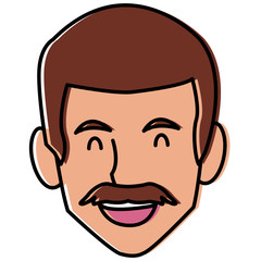 Man face smiling cartoon icon vector illustration graphic design