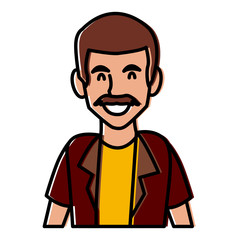 Obraz premium Man profile cartoon icon vector illustration graphic design