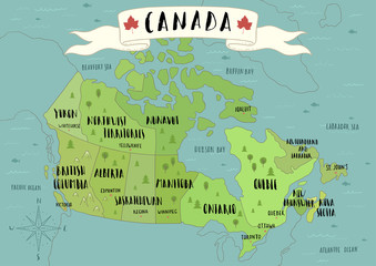 Map of Canada vector illustration.
