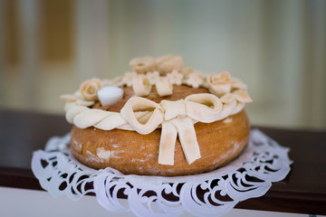 Traditional polish wedding bread detail
