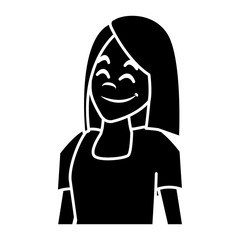 Woman profile smiling cartoon icon vector illustration graphic design