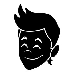 Man face smiling cartoon icon vector illustration graphic design