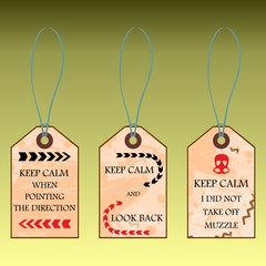 Funny shortcuts with text Keep calm