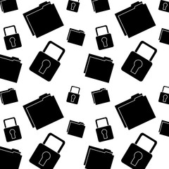 seamless pattern padlock security folder file