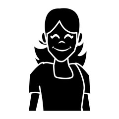 Woman profile smiling cartoon icon vector illustration graphic design
