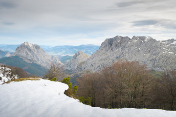 winter scene at urkiola, basque country