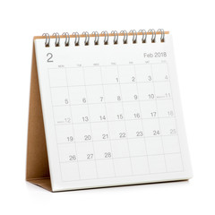 Minimal desk calendar 2018 isolated