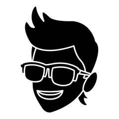 Man with sunglasses cartoon icon vector illustration graphic design