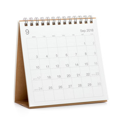 Minimal desk calendar 2018 isolated