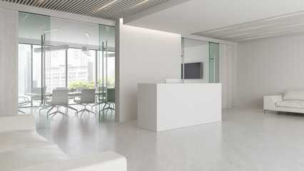 Fototapeta na wymiar Interior of reception and meeting room 3D illustration
