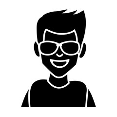 Man with sunglasses cartoon icon vector illustration graphic design