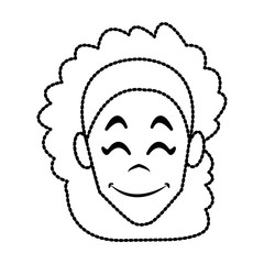 Woman face smiling cartoon icon vector illustration graphic design