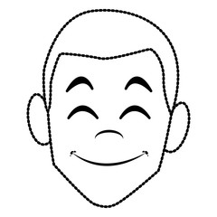 Man face smiling cartoon icon vector illustration graphic design