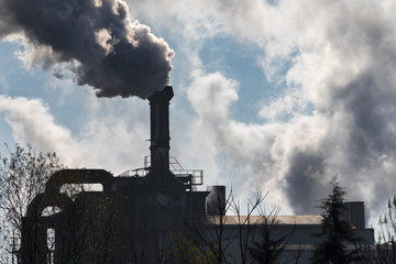 smoke from a factory floor