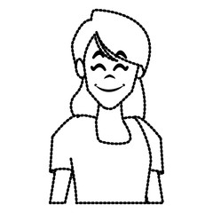 Woman profile smiling cartoon icon vector illustration graphic design