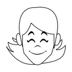 Woman face smiling cartoon icon vector illustration graphic design