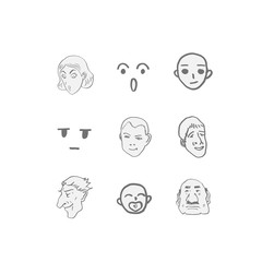 얼굴의 표정 / 손으로 그림 이모티콘 모음