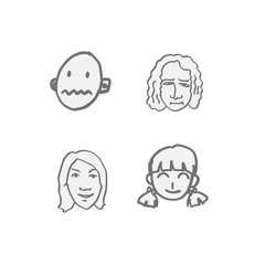 얼굴의 표정 / 손으로 그림 이모티콘 모음