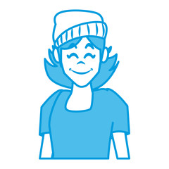 Woman profile smiling cartoon icon vector illustration graphic design