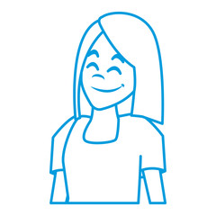 Woman profile smiling cartoon icon vector illustration graphic design