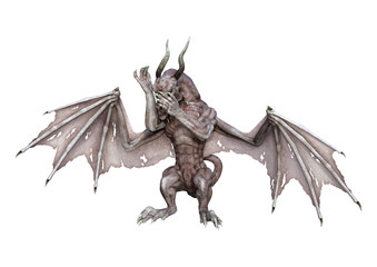 Fototapeta premium 3D Rendering Fantasy Vampire Dragon on White