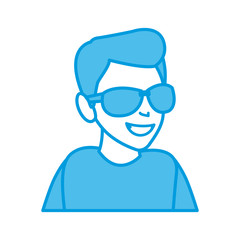 Man with sunglasses cartoon icon vector illustration graphic design
