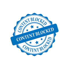 Content blocked blue stamp illustration