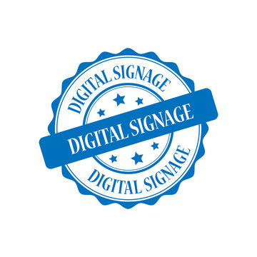 Digital signage blue stamp illustration