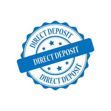 Direct deposit blue stamp illustration