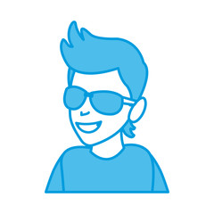 Obraz na płótnie Canvas Man with sunglasses cartoon icon vector illustration graphic design