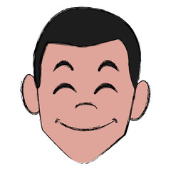 Man face smiling cartoon icon vector illustration graphic design