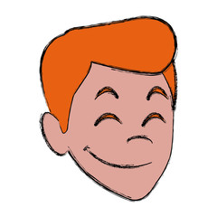 Man face smiling cartoon icon vector illustration graphic design