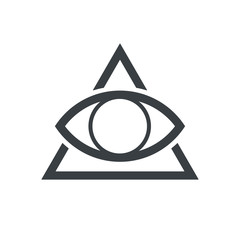 All seeing eye symbol, modern logo concept. Flat icon.