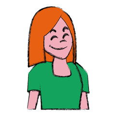 Woman profile smiling cartoon icon vector illustration graphic design