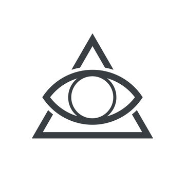 All seeing eye symbol, modern logo concept. Flat icon.