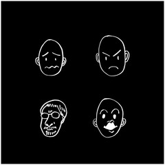 얼굴 일러스트 / 손으로 그린 이모티콘 세트