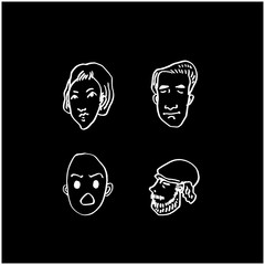 얼굴 일러스트 / 손으로 그린 이모티콘 세트