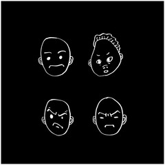 얼굴 일러스트 / 손으로 그린 이모티콘 세트
