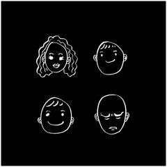 얼굴 일러스트 / 손으로 그린 이모티콘 세트