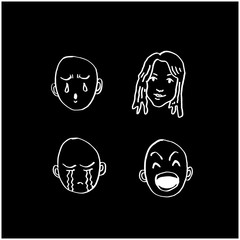 얼굴 일러스트 / 손으로 그린 이모티콘 세트