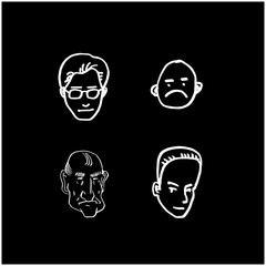 얼굴 일러스트 / 손으로 그린 이모티콘 세트