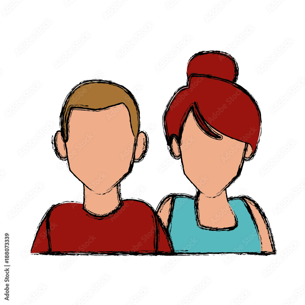 Canvas Prints Couple of friends cartoon icon vector illustration graphic design