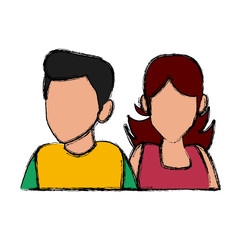 Fototapeta premium Couple of friends cartoon icon vector illustration graphic design