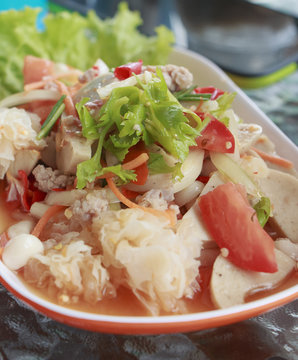 Seafood salad with Spicy and Delicious food