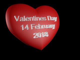 3d render illustration of valentines heart