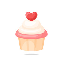 Cupcake with heart vector