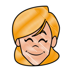 Woman face smiling cartoon icon vector illustration graphic design